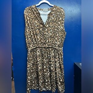 Leopard Print Sleeveless Dress